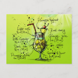 Bar Tropischer Cocktail Rezept Postkarte