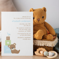 Bär und Alphabet Toy blockiert Babydusche {blau}