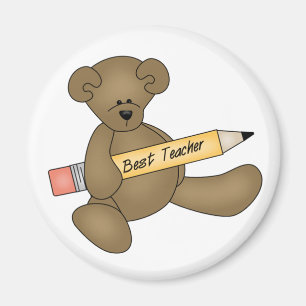 Bär und Bleistift-bester Lehrer Magnet
