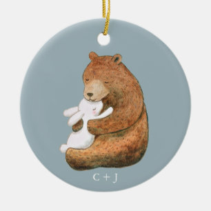 Bär und Bunny Couple Custom Jubiläum Valentine Keramik Ornament