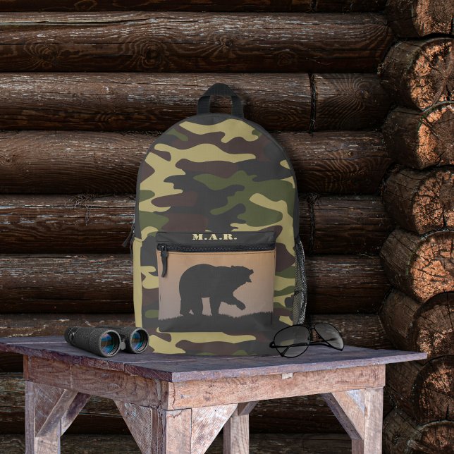 Bär und Camouflage Bedruckter Rucksack (Von Creator hochgeladen)