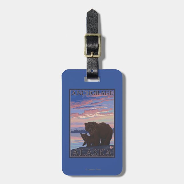 Bär und CUB - Anchorage, Alaska Gepäckanhänger (Vorderseite vertikal)
