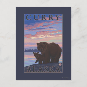 Bär und Cub - Curry, Alaska Postkarte