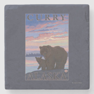 Bär und CUB - Curry, Alaska Steinuntersetzer