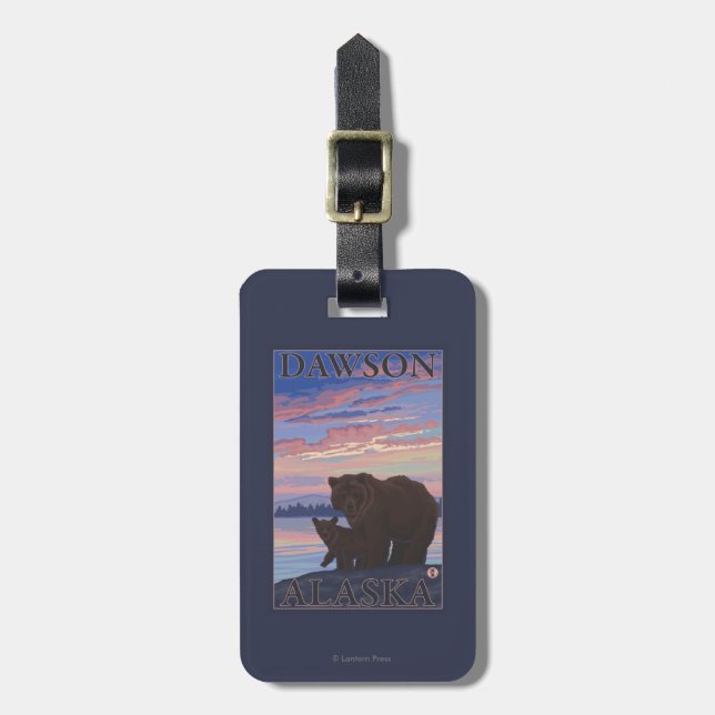 Bär und CUB - Dawson, Alaska Gepäckanhänger (Vorderseite vertikal)