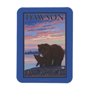 Bär und Cub - Dawson, Alaska Magnet