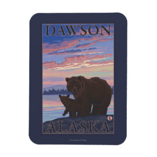 Bär und Cub - Dawson, Alaska Magnet