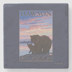 Bär und CUB - Dawson, Alaska Steinuntersetzer