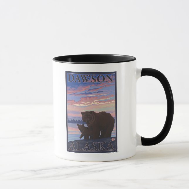 Bär und Cub - Dawson, Alaska Tasse (Rechts)