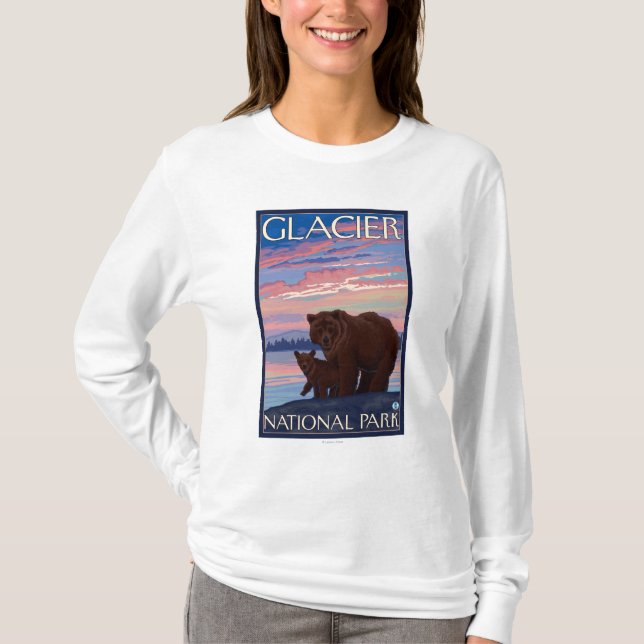 Bär und CUB - Glacier Nationalpark, M.Ü. T-Shirt (Vorderseite)
