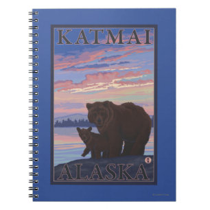 Bär und Cub - Katmai, Alaska Notizblock