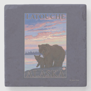 Bär und CUB - Latouche, Alaska Steinuntersetzer