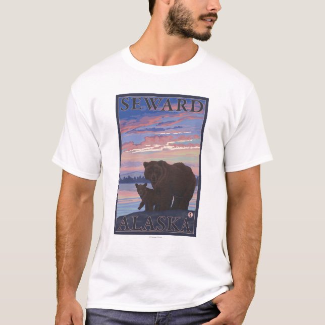 Bär und CUB - Seward, Alaska T-Shirt (Vorderseite)