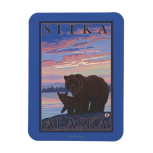 Bär und Cub - Sitka, Alaska Magnet