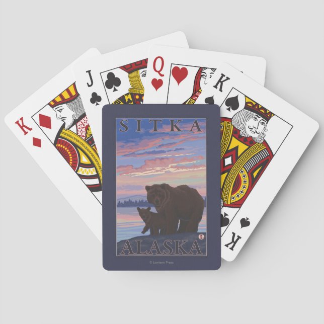 Bär und CUB - Sitka, Alaska Spielkarten (Rückseite)
