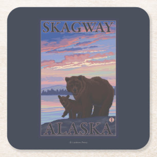 Bär und CUB - Skagway, Alaska Rechteckiger Pappuntersetzer