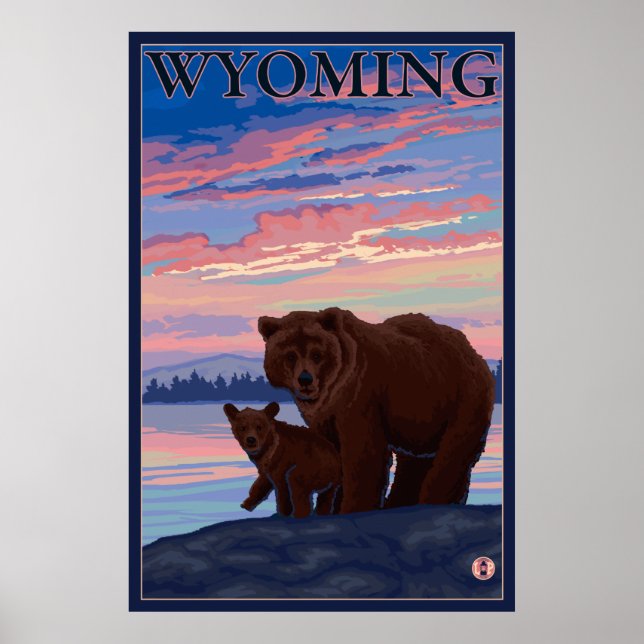 Bär und Cub - Wyoming Poster (Vorne)