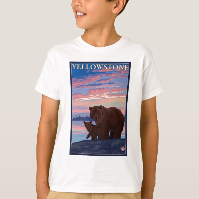 Bär und CUB - Yellowstone Nationalpark T-Shirt (Vorderseite)
