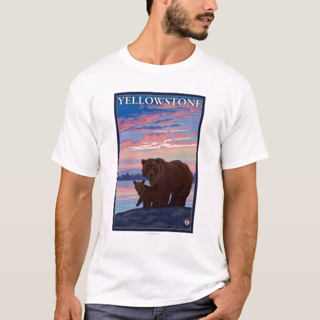Bär und CUB - Yellowstone Nationalpark T-Shirt (Vorderseite)