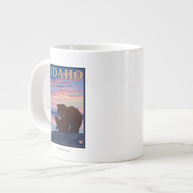 Bär und CubIdahoVintage Reiseplaner Jumbo-Tasse (Vorderseite Links)