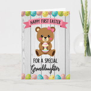 Bär und Ei Frühling Grußkarte Karte