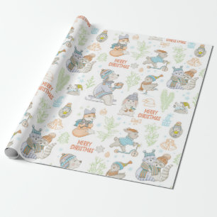 Bär und Freunde Weihnachtsmuster Geschenkpapier