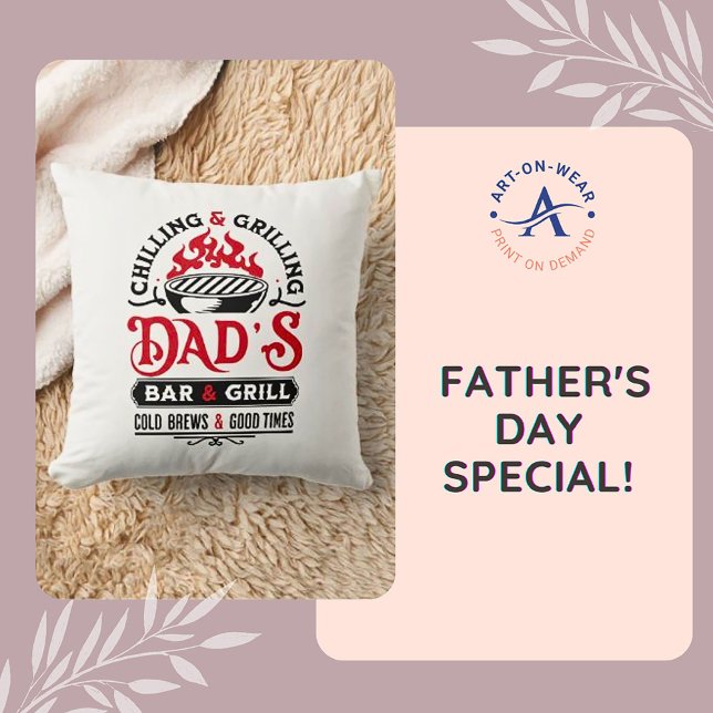 Bar- und Grilldesign von Papa 2 Kissen (Von Creator hochgeladen)