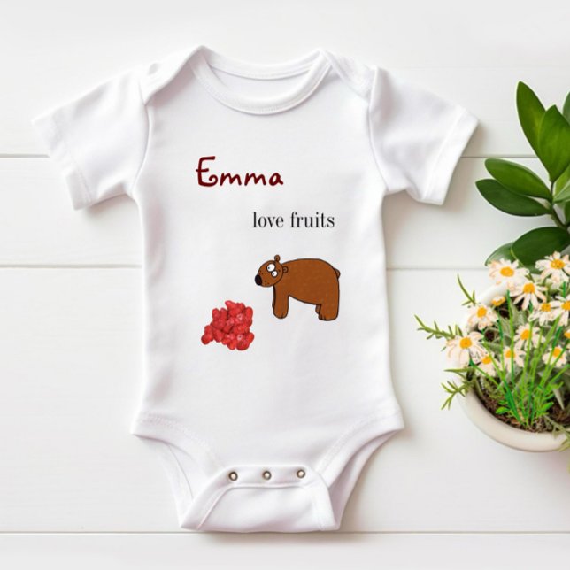 Bär und Himbeere Baby Strampler (Von Creator hochgeladen)