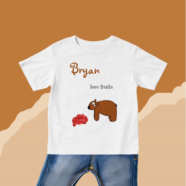 Bär und Himbeere Baby T-shirt (Von Creator hochgeladen)