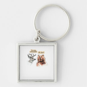 Bär und Hirsch Gespräch Lustiges Wildtier-Design Schlüsselanhänger