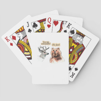 Bär und Hirsch Gespräch Lustiges Wildtier-Design Spielkarten