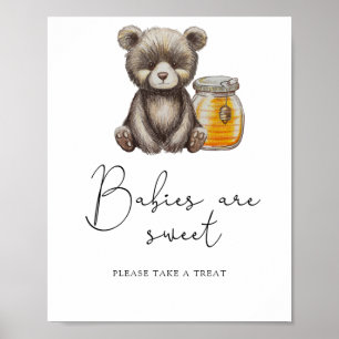 Bär und Honigglas - Babys sind süß Poster