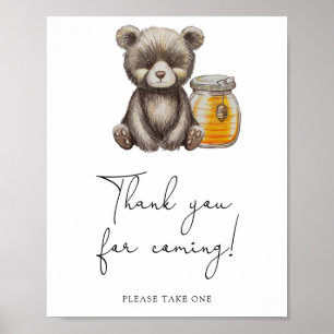 Bär und Honigglas - Danke fürs Kommen Poster