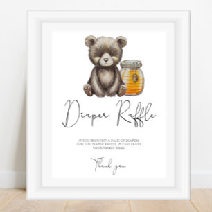 Bär und Honigglas - Windelraffel Poster