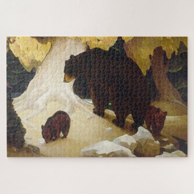 Bär und Junge 1014-teiliges Puzzle (Horizontal)