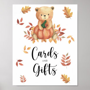 Bär und Kürbis - Karten und Geschenke Baby Shower Poster