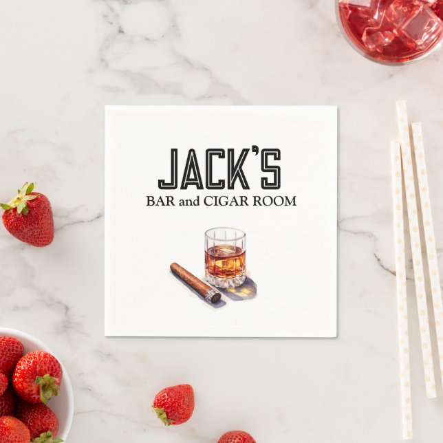 Bar- und Zigarrenunterlage Serviette (Beispiel)