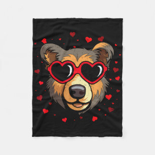 Bär Valentin Sonnenglas Herz Süße Liebende Fleecedecke