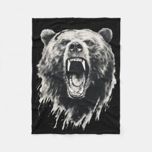 Bär Vintage wütender Grizzlybär Wandern Camping Ca Fleecedecke