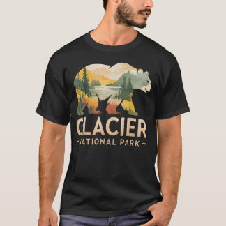 Bär Wandern Camping Montana Nationalpark Vintage T-Shirt