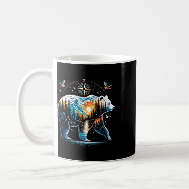 Bär Wandern Grizzly Bär Camping Camper  Kaffeetasse (Links)