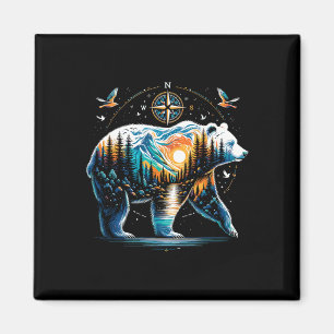 Bär Wandern Grizzly Bär Camping Camper Magnet