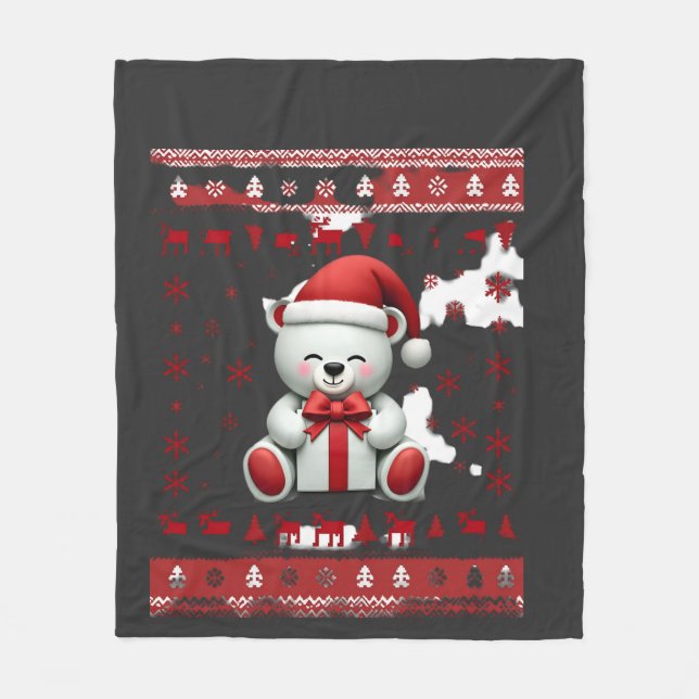 Bär Weihnachten Weihnachten (5) Fleecedecke (Vorderseite)