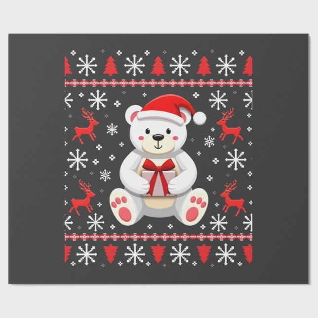 Bär Weihnachten Weihnachten Geschenkpapier (Flach)
