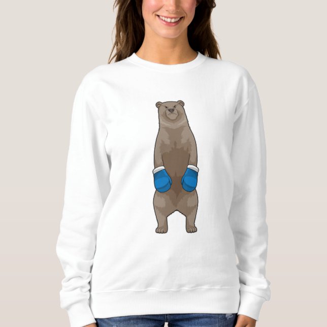 Bär wie Boxer mit Boxhandschuhen Sweatshirt (Vorderseite)