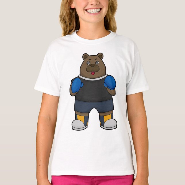 Bär wie Boxer mit Boxhandschuhen T-Shirt (Vorderseite)