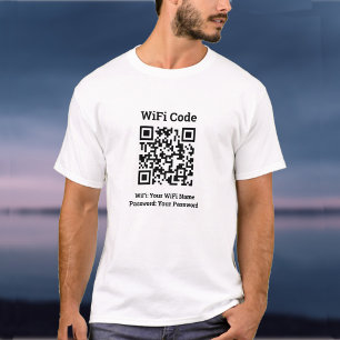 Bar WiFi Details Plus QR Code Plus Adresse auf ein T-Shirt