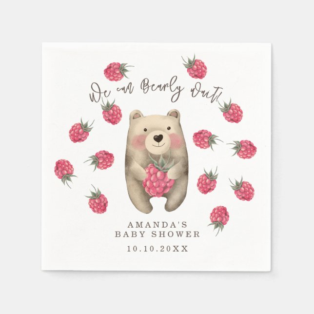 Bär - wir können frühzeitig die Babydusche warten Serviette (Vorderseite)