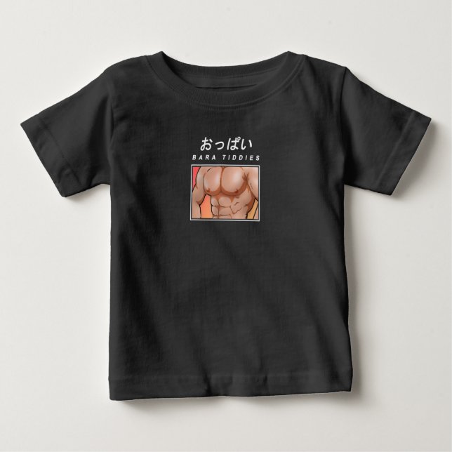 Bara Tiddies Funny Gay LGBT Yaoi Manga Anime Gesch Baby T-shirt (Vorderseite)