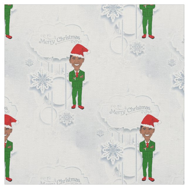 Barack-Bama-Santa Stoff (Nahaufnahme)
